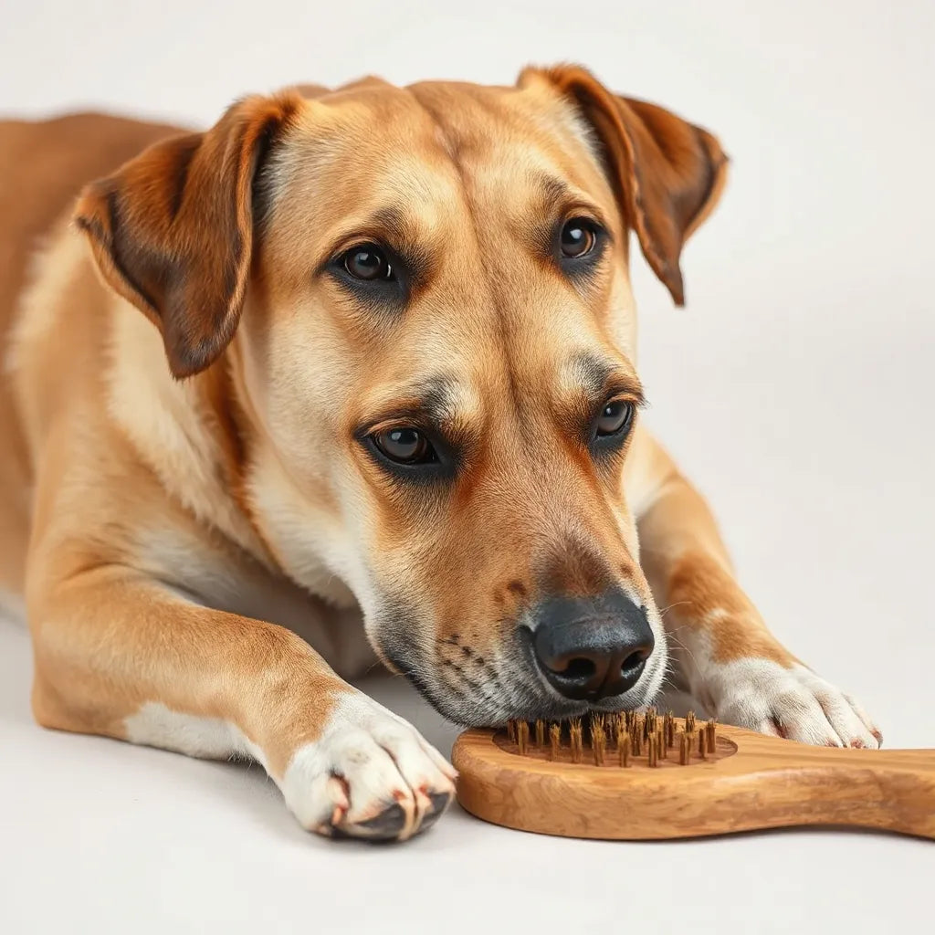 Perro de pelaje bien cuidado y piel sana, con luz natural y fondo neutro